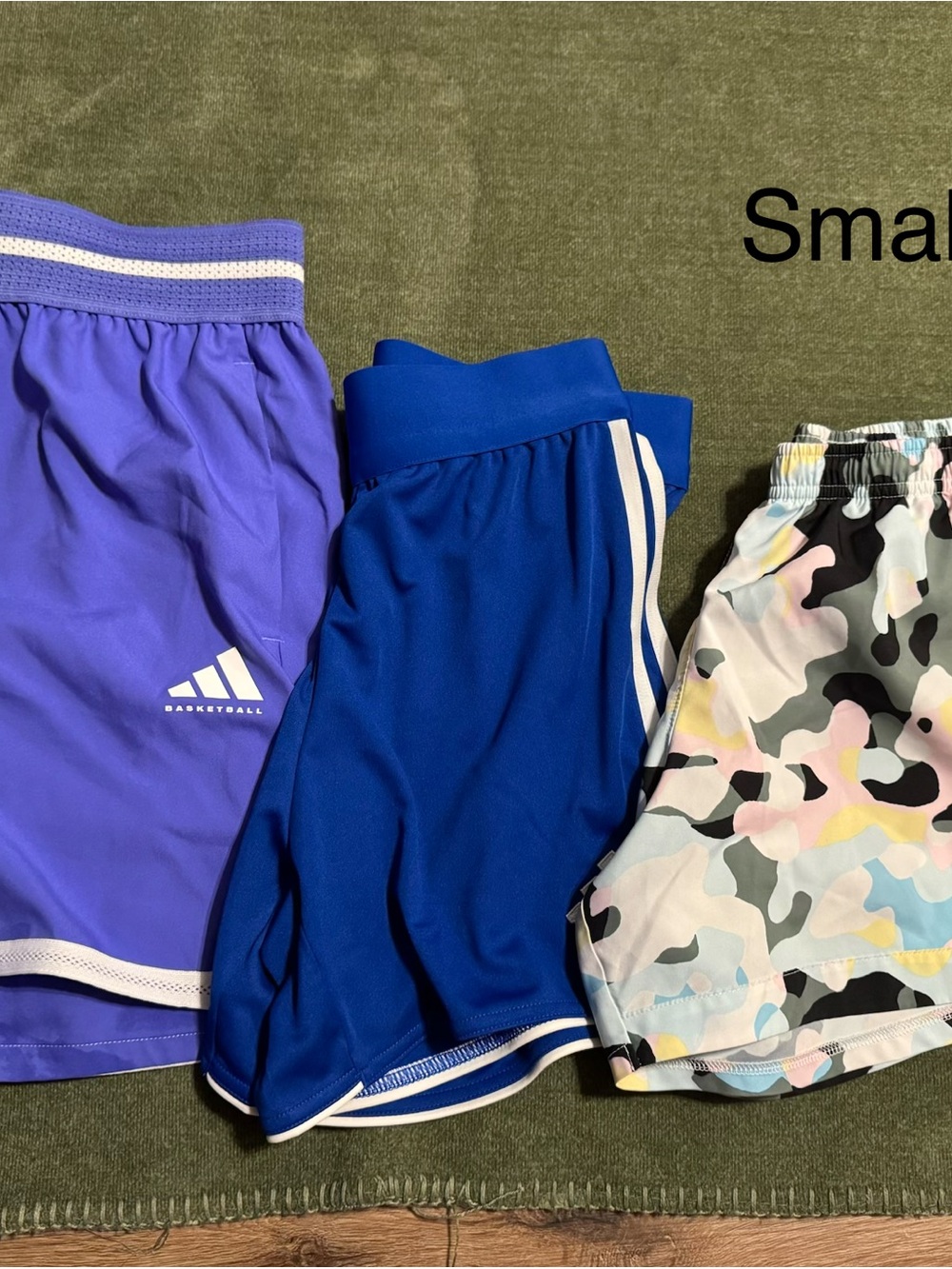 adidas Kids Purple and Royal Blue Athletic Shorts Set